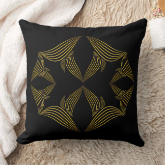 golden line flower petal cushion