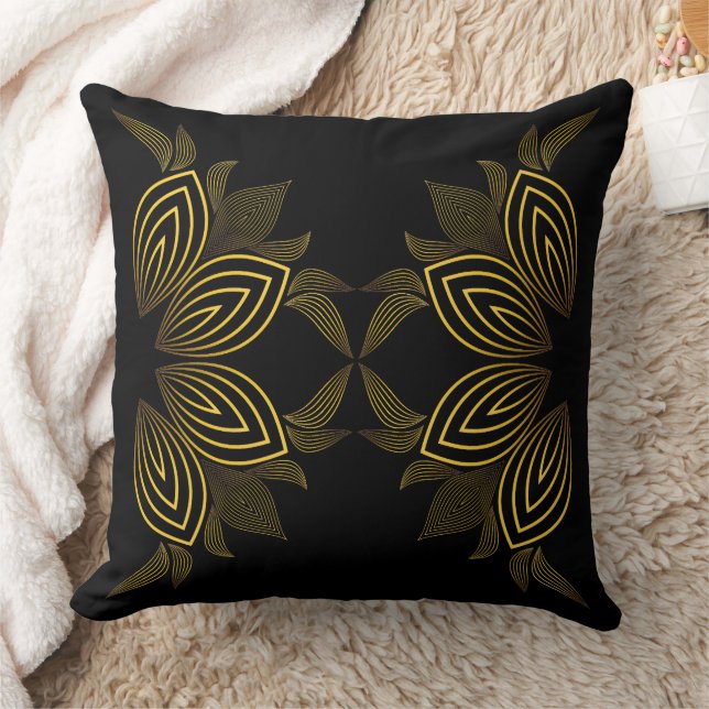 golden line flower petal cushion (Blanket)