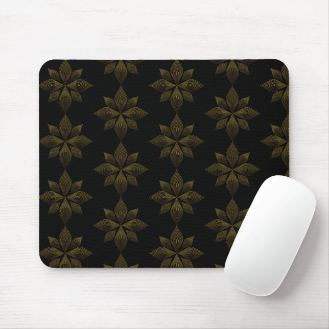 golden line flower petal mouse pad (With Mouse)