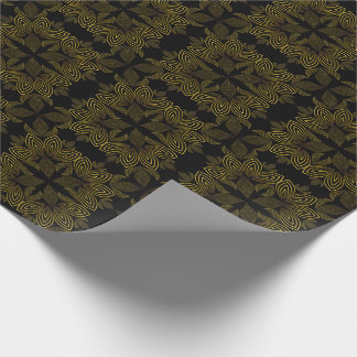 golden line flower petal wrapping paper