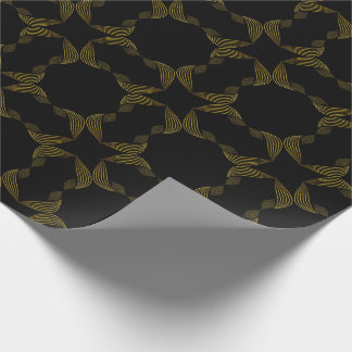 golden line flower petal wrapping paper