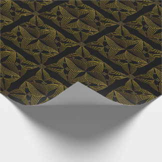 golden line flower petal wrapping paper