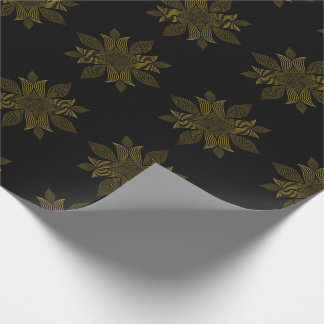 golden line flower petal wrapping paper