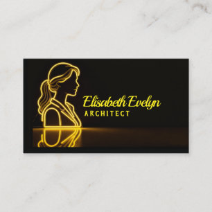 Golden-Lined Grace: A Reflective Silhouette Business Card