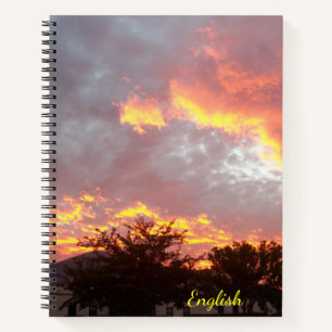 Golden-lined Pink Clouds Sunset with Subject Notebook