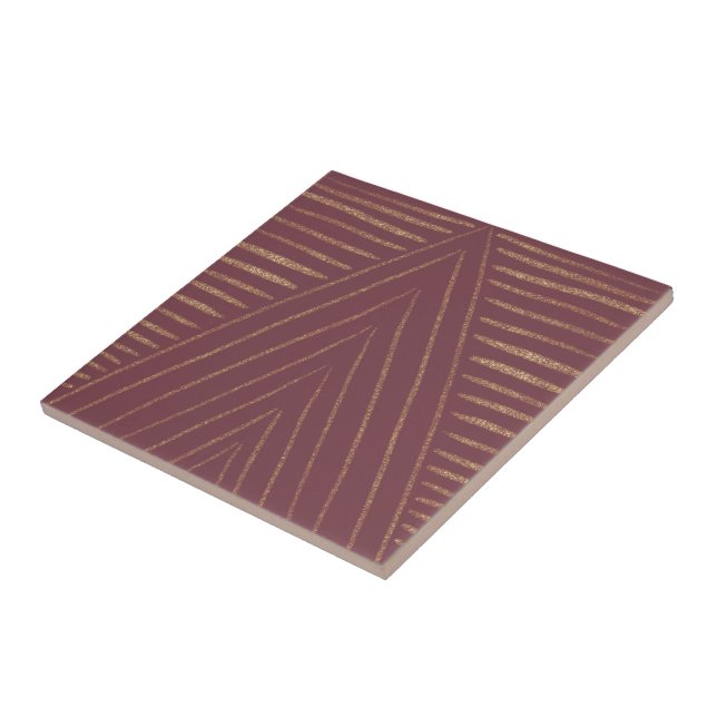 Golden Lined Triangles Tile (Side)