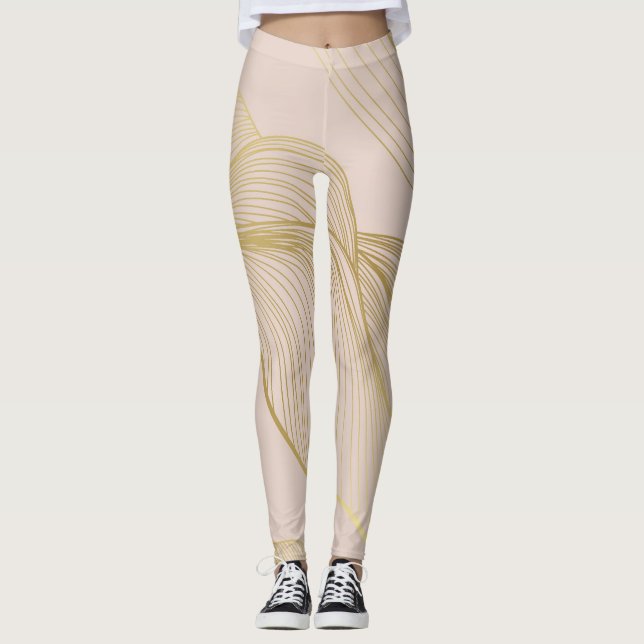 Golden Lines: Luxury Vintage Pattern. Leggings (Front)