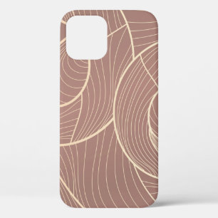 Golden lines pattern background. Luxury gold Line iPhone 12 Case