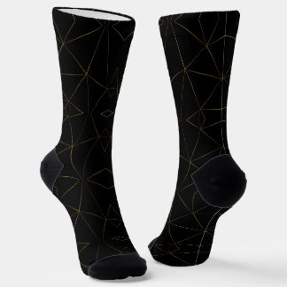 Golden lines with black background socks
