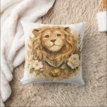 Golden Lion Fairytale Throw Pillow<br><div class="desc">A charming throw pillow featuring a golden lion in a soft fairytale style, surrounded by delicate roses and gentle storybook details. Inspired by classic fairytales and timeless vintage illustrations, this decorative piece brings a warm touch of royal elegance and magical charm to any cozy space.</div>