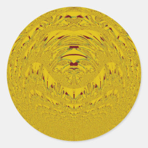 Golden Lion Head Art Print Classic Round Sticker