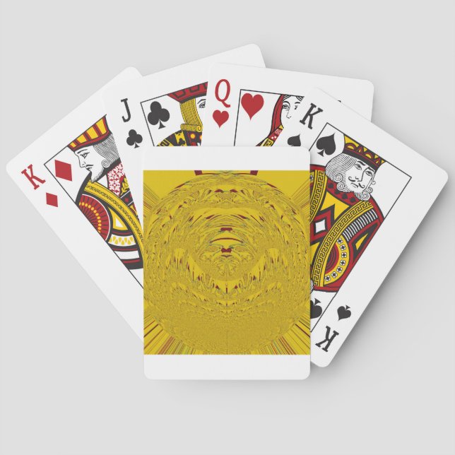 Golden Lion Head Art Print Playing Cards (Back)