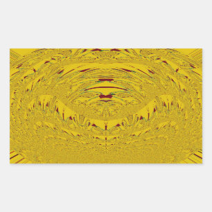 Golden Lion Head Art Print Rectangular Sticker