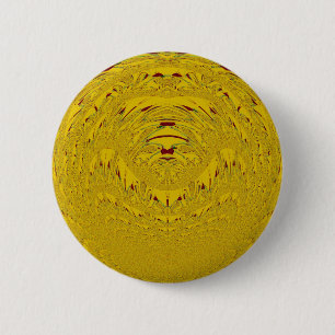 Golden Lion head pattern design 6 Cm Round Badge