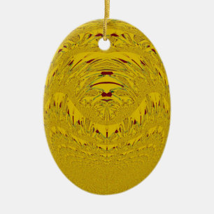Golden Lion head pattern design Ceramic Tree Decoration