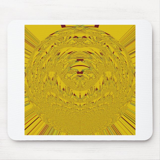 Golden Lion head pattern design Mouse Pad (Front)