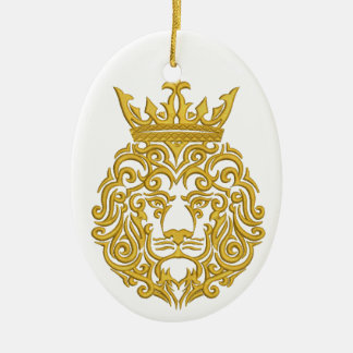 golden lion in the crown ceramic tree decoration
