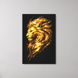 Golden Lion Legacy Luxury Gold Lion Canvas Print