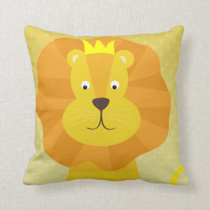 Golden Lion on Ombre Dots Throw Pillow