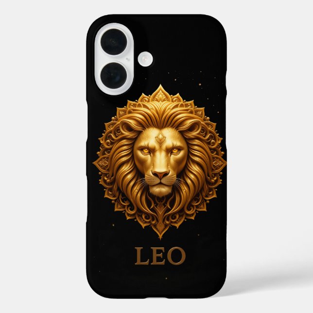 Golden Lion Symbol Representing Strength, Zodiac Case-Mate iPhone Case (Back)