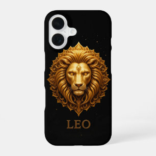Golden Lion Symbol Representing Strength, Zodiac iPhone 16 Case
