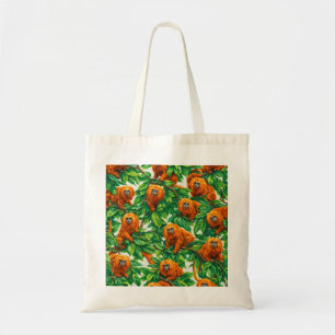 Golden Lion Tamarin Monkeys in Tropical Jungle Tote Bag