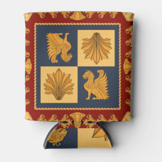 Golden lions: Art Nouveau scarf design Can Cooler