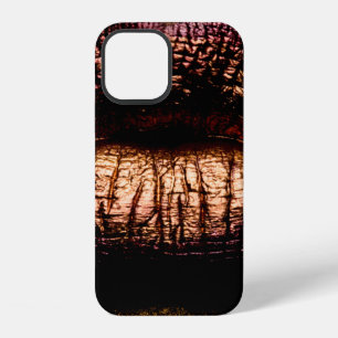 Golden lips closeup. Gold metal lip. Beautiful mak iPhone 12 Case