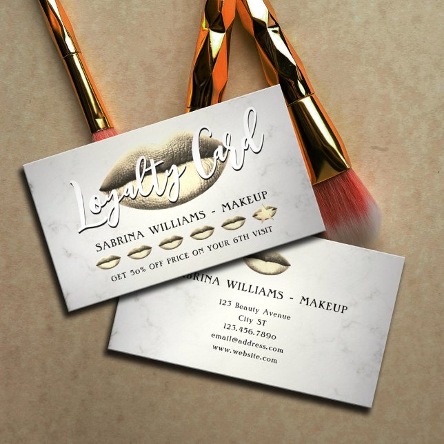 Golden lips marble loyalty card (Creator Uploaded)