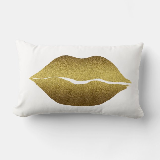 Golden Lips Pillow (Front)