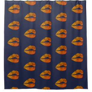 Golden Lips Shower Curtain