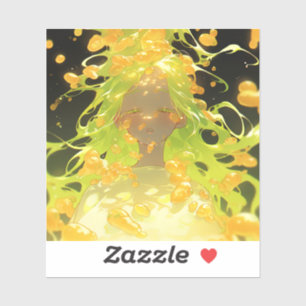 Golden Liquid Fantasy Anime Girl