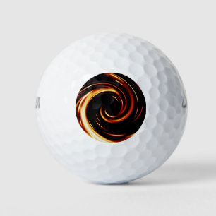 Golden Liquid Spiral Golf Balls