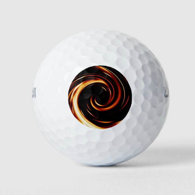 Golden Liquid Spiral Golf Balls (Front)