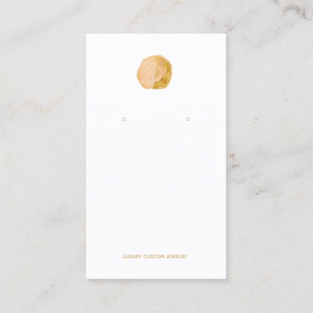 Golden Logo Circle Earring Display Business Card (Front)