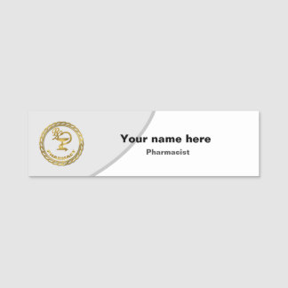 Golden logo Pharmacy name tag