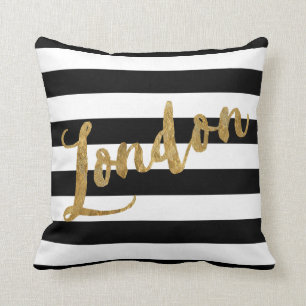 Golden London Stripes Cushion
