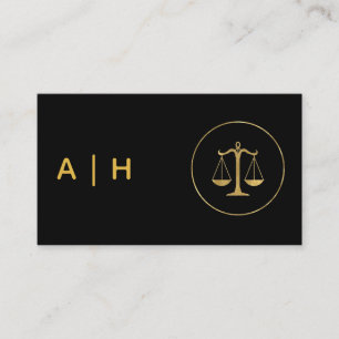 Golden look - Libra Zodiac -monogram black Business Card