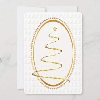 Golden Look Ribbon Christmas Tree  Holiday Card