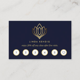 Golden Lotus Blue wellness massage yoga Business Card
