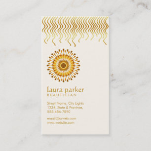 Golden Lotus Flower Yoga Meditation Health Spa Business Card