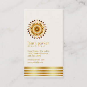Golden Lotus Flower Yoga Meditation Health Spa Business Card