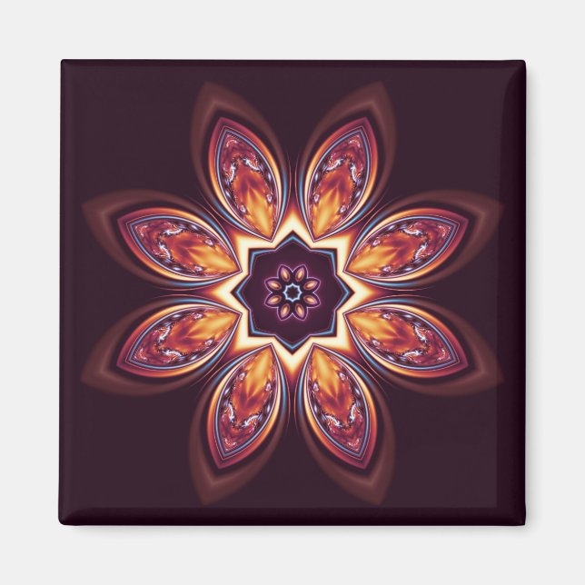 Golden Lotus Fractal Magnet (Front)