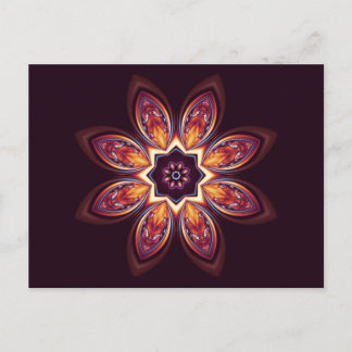Golden Lotus Fractal Postcard