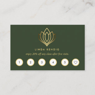 Golden Lotus Green wellness massage yoga Business Card
