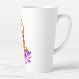 Golden Lotus Meditation Buddha Spiritual Yoga Desi Latte Mug