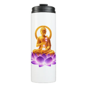 Golden Lotus Meditation Buddha Spiritual Yoga Desi Thermal Tumbler