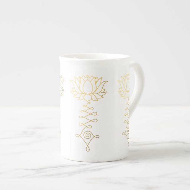 Golden Lotus Mug (Front Right)
