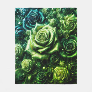Golden Lotus Radiance – Abstract Mystical Design Fleece Blanket