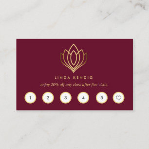 Golden Lotus Ruby wellness massage yoga Business Card